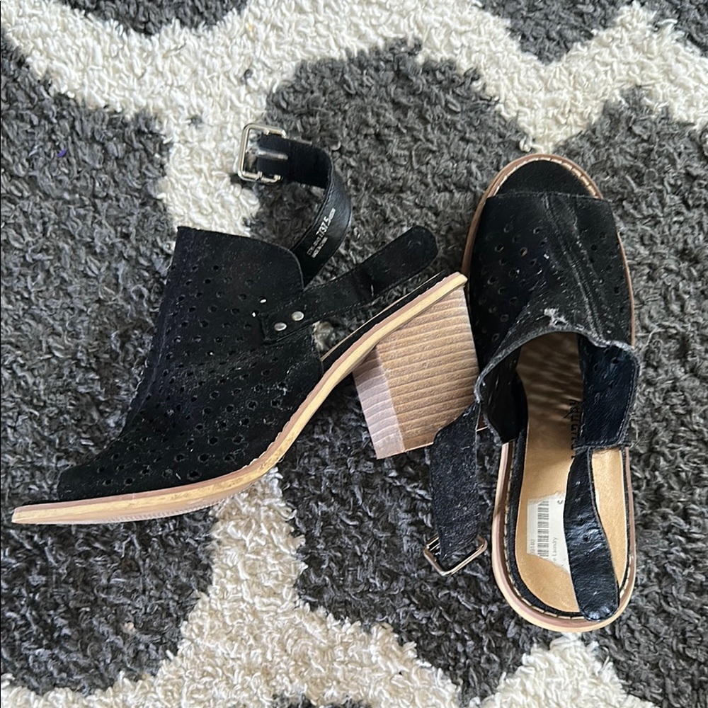 Chinese Laundry Black Mules with Block Heel